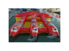 anti 0.9mm PVC branda Perakende satmak için en iyi eğlenceli pembe renk şişme Uçan balıklar tekne
