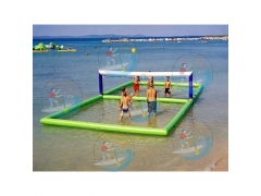 Inflatable Island includes Floating Water Goal Volleyball Court Inflatables with Water Platform and Pads